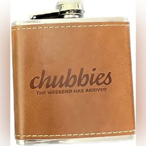 Chubbies Shorts Leather Flask | 6 Fl Oz | Stainless Steel